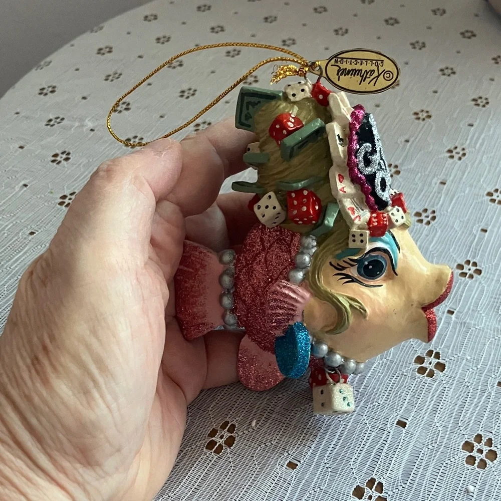 Katherine's Collection Pink and Gold Fish Ornament